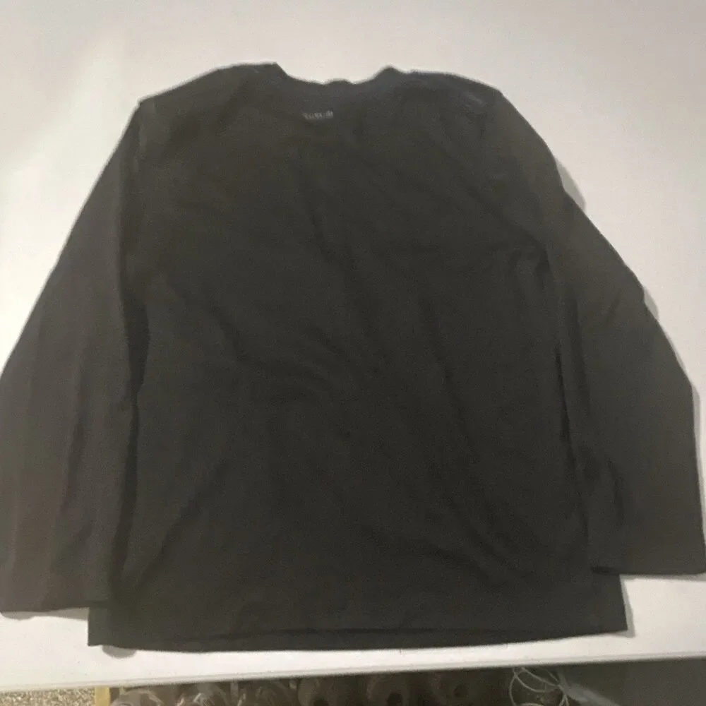 Adidas Boys Long Sleeve Tops: Black Logo Tee & Blue Hooded, Size 6